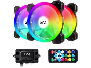 RGB Case Fans 3 Pack, GIM 120mm Chassis Fans (366 Modes with Controller and Remote) PC Computer LED Fan, Reinforced Quiet Fan Blade Design, Adjustable Colorful Cooling Cooler RGB Case Fans 3 Pack, GIM 120mm Chassis Fans (366 Modes with Controller and Remote) PC Computer LED Fan, Reinforced Quiet Fan Blade Design, Adjustable Colorful Cooling Cooler