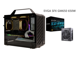C26 Black Portable MINI Computer Case (Support ITX Motherboard/A4 Aluminum/Side-Opening Glass Side Through)+EVGA SFX GM650 650W C26 Black Portable MINI Computer Case (Support ITX Motherboard/A4 Aluminum/Side-Opening Glass Side Through)+EVGA SFX GM650 650W