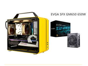 C26 Yellow Portable MINI Computer Case (Support ITX Motherboard/A4 Aluminum/Side-Opening Glass Side Through)+EVGA SFX GM650 650W C26 Yellow Portable MINI Computer Case (Support ITX Motherboard/A4 Aluminum/Side-Opening Glass Side Through)+EVGA SFX GM650 650W