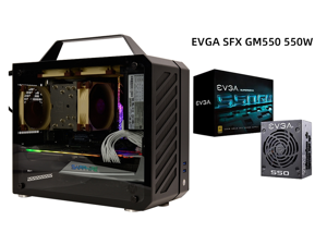 C26 Black Portable MINI Computer Case (Support ITX Motherboard/A4 Aluminum/Side-Opening Glass Side Through)+EVGA SFX GM550 550W C26 Black Portable MINI Computer Case (Support ITX Motherboard/A4 Aluminum/Side-Opening Glass Side Through)+EVGA SFX GM550 550W