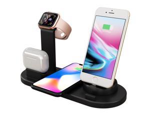 CORN 10W Wireless Charger for iPhone Power Fast Charging for Watch Android Smart Phone iPhone 12 Earphones-Black