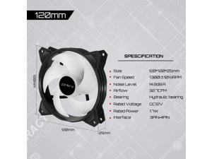 upHere Long Life 120mm 3-Pin High Airflow Quiet Edition White LED Case Fan for PC Cases, CPU Coolers, and Radiators 3-Pack, PF120WT3-3 upHere Long Life 120mm 3-Pin High Airflow Quiet Edition White LED Case Fan for PC Cases, CPU Coolers, and Radiators 3-Pack, PF120WT3-3