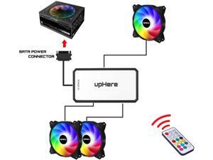 upHere 120mm Silent Intelligent Control RGB Case Fan Adjustable Colorful Fans with Controller and Remote, 3-Pack, PF1206-3 upHere 120mm Silent Intelligent Control RGB Case Fan Adjustable Colorful Fans with Controller and Remote, 3-Pack, PF1206-3