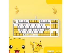 Langtu Ergonomic Design F87 Compact Layout 87Keys Mechanical Gaming Keyboard with White Backlit, PBT Keycaps, Hot-swappable( Pikachu White Base) Langtu Ergonomic Design F87 Compact Layout 87Keys Mechanical Gaming Keyboard with White Backlit, PBT Keycaps, Hot-swappable( Pikachu White Base)