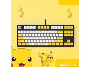 Langtu Ergonomic Design F87 Compact Layout 87Keys Mechanical Gaming Keyboard with White Backlit, PBT Keycaps, Hot-swappable( Pikachu Black Base) Langtu Ergonomic Design F87 Compact Layout 87Keys Mechanical Gaming Keyboard with White Backlit, PBT Keycaps, Hot-swappable( Pikachu Black Base)
