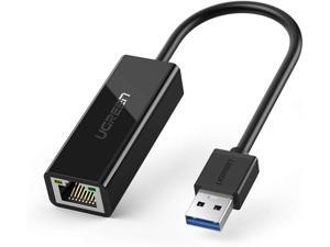 UGREEN USB Ethernet Adapter, USB 3.0 to 10/100/1000 Gigabit Ethernet LAN Network Adapter Ethernet Compatible for Nintendo Switch MacBook, Surface Pro, Notebook PC Black UGREEN USB Ethernet Adapter, USB 3.0 to 10/100/1000 Gigabit Ethernet LAN Network Adapter Ethernet Compatible for Nintendo Switch MacBook, Surface Pro, Notebook PC Black