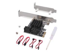 SATA Card 4 Port with 4 SATA Cables, 6 Gbps SATA 3.0 Controller PCI Express Expression Card with Low Profile Bracket Support 4 SATA 3.0 Devices