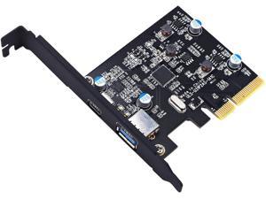 Type A+Type C Expansion Card Asmedia Chipset for Windows 7 /8/8.1/10/Linux Kernel 10 Gbps PCI-E PCI Express 4X to USB 3.1 Gen 2 
