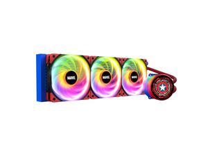 Tt Thermaltake Captain America Chinese Special Edition CPU Water cooling 360 Radiator, Rotating OLED screen water cooling, Three PWM Silent 120mm fans Tt Thermaltake Captain America Chinese Special Edition CPU Water cooling 360 Radiator, Rotating OLED screen water cooling, Three PWM Silent 120mm fans