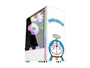 CORN Doraemon ATX/Micro-ATX/iTX Middle Tower Gaming Computer Case Support 240mm Liquid Cooling