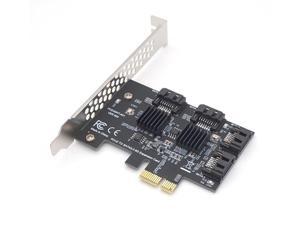 Corn 4 Port SATA 6Gbps to PCI Express Controller Card PCI-e to SATA III Adapter Converter SATA 3.0 PCIE Riser Expansion Adapter Board for PC