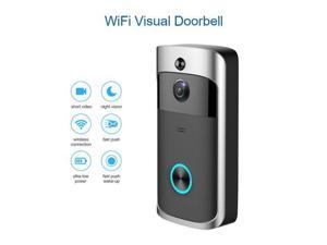 WIFI Video Doorbell, Wireless Smart Doorbell 720P HD Security Camera Intercom Door Real-Time Two-Way Talk and Video, Night Vision, PIR Motion Detection and App Control for IOS and Android