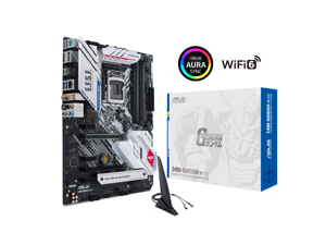 ASUS Z490-GUNDAM (WI-FI) ATX gaming motherboard with M.2, 14 DrMOS power stages, Intel® WiFi 6, HDMI, DisplayPort, SATA 6 Gbps, USB 3.2 Gen 2 ports, Thunderbolt™ 3 support, and Aura Sync RGB lighting