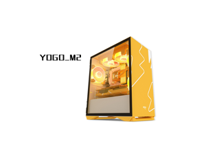 YOGO M2 mint orange game pill MINI computer case (support M-ATX motherboard/240 water cooling/side-opening magnetic tempered glass side penetration)