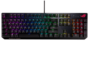 ASUS ROG Strix Scope RGB mechanical gaming keyboard, Cherry MX switch, aluminum alloy frame, equipped with Aura light synchronization technology and silver WASD key set to enhance FPS game recognition