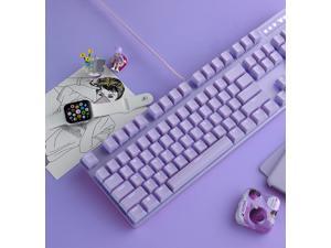 Corn V500 Pro Wired Gaming Keyboard Anti-Ghosting 104 Keys Gaming Mechanical Keyboard Blue Switch for PC/Laptop - Purple