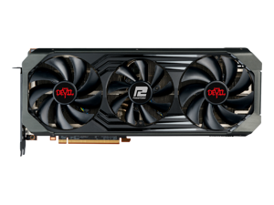 Radeon RX6900 XT 16GB Red Devils Graphics Card, 16GB 256-bit GDDR6, Support PCI Express 4.0, 2105MHz Core Frequency and 16000MHz Memory Frequency, 1 x HDMI 2.1, 3 x DisplayPort 1.4