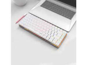 UrChoiceLtd Ajazz Geek AK3 Usb Rainbow Wired Gaming Mechanical Keyboard Blue Black Switches for Office Typists and Play Games  Blue Switch White