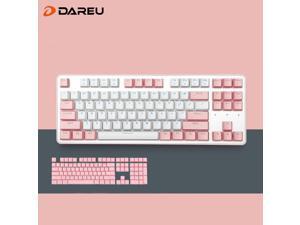 Dareu EK807 Cherry Theme 87 Keys Compact Layout Mechanical Gaming Keyboard,Wireless Keyboard Bluetooth 2.4G, Blue Switch,ABS Keycaps-Pink Dareu EK807 Cherry Theme 87 Keys Compact Layout Mechanical Gaming Keyboard,Wireless Keyboard Bluetooth 2.4G, Blue Switch,ABS Keycaps-Pink