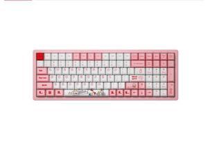 CORN 3096DS Hello kitty 96% layout 100 keys wired Gaming Mechanical Keyboard, no conflict, Programmable with OEM Profiled PBT Doubleshot Keycaps and N-Key Rollover Blue switch