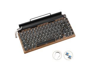 Corn TW1867 83-Key Retro Typewriter Mechanical Keyboard, Punk Keycap Design, Bluetooth 5.0, White LED Backlight, Mobile Phone Tablet MAC Blue Axis Real Mechanical Keyboard