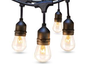 Corn Outdoor String Lights Commercial Grade Weatherproof Strand Edison Vintage Bulbs, 24FT UL Listed Heavy-Duty Decorative Café Market Patio Lights for Bistro Garden Porch