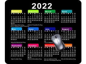 2022 Calendar Mouse pad Gaming Mouse pad Office Mousepad Nonslip Rubber Backing-Black