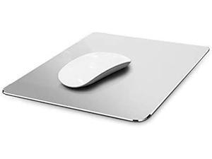 Metal Aluminum Mouse Pad Hard Silver Clear Modern Ultra Thin Double Side Design Mouse Mat Waterproof Fast and Accurate Control for Gaming and Office Magic, Medium 9.45X7.87 Inch