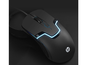 HP M100 Mouse Ergonomic Design, Cool Exterior Wired 4 - Buttons Quiet Clicking 1600DPI RGB Breathing Light  Mouse For Office And Game Mice - Black