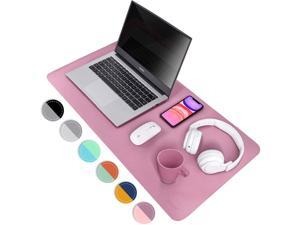 Purple/Pink Dual Sided PU Leather Desk Pad, 2021 Upgraded Sewing Laptop Mat, Waterproof Large Mouse Pad, Non-Slip Writing Kids Painting Mat Desk Blotter Protector for Office/Home 31.5"x15.8" (80x40cm)