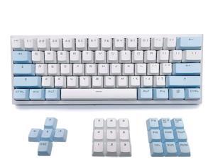 Corn Blue Keycaps-Custom Keycaps 60 Percent, Suitable for GK61/RK61/Anne/Ducky/DK61 Mechanical Keyboard, Double Shot Backlit OEM Profile PBT Keycaps Set, with keycap Puller (White Blue, Only Keycaps)