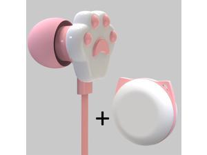 CORN 3.5mm Wired Earphones for Girls Cute Cat Paw In-ear Headphone With Mic Gaming Stereo Music Earbuds Headset for Samsung Xiaomi