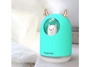 HOPEME Cool Mist USB Humidifier with Adjustable Mist Mode, 300ml Water Tank Lasts Up to 10 Hours, 7 Color LED Lights Changing, Waterless Auto Shut-off for Bedroom, Home, Office