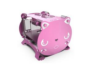 CORN Cute Pet Computer Case, Tempered Glass Lovely Pink Mini Case For mATX/ITX Motherboard, Support 240/120 Liquid Cooling