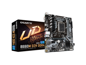 GIGABYTE B660M D2H DDR4 B660 LGA 1700 Intel 12th mATX Motherboard with MOS Heatsink, 2 x PCIe 4.0 M.2, 2.5GbE Gaming LAN, RGB FUSION 2.0, Q-Flash Plus???