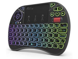 Mini Keyboard,Rii X8 Portable 2.4GHz Mini Wireless Keyboard Controller with Touchpad Mouse Combo,8 Colors RGB Backlit,Rechargeable Li-ion Battery for Google Android TV Box, PS3, PC, Pad,Nvidia Shield