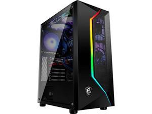 MSI MAG VAMPIRIC 100L Gaming Case, Tempered Glass Side Panel, Bring The Light Control Button Lnsta Light Loop Can Quickly Control The Fan Color And Lighting Effect, Suitable For Motherboard ATX, MATX,