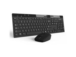 Wireless Keyboard and Mouse Combo, Bean 2.4GHz Full-Sized Ergonomic Computer Keyboard & Mouse(800/1000/1200 DPI) - Black - 5 Days Shipping