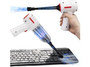 Compressed Air Duster & Mini Vacuum Keyboard Cleaner 3-in-1, New Generation Canned Air Spray, Portable Electric Air Can, Cordless Blower Computer Cleaning Kit