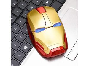 Wireless Mouse Iron Man Mouse Ergonomic 24 G Portable Mobile Computer Click Silent Mouse Optical Mice with USB Receiver for Notebook PC Laptop Computer MacBook Gold