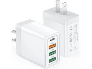35W USB C Wall Charger Block 2Pack 4Port PDQC Fast Power Adapter Type C Charging Brick Cube Plug for iPhone 11121314Pro Max XSXRX iPadAirPods Pro Samsung Google Tablet AndroidWhite