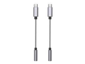 Type C to 3.5mm Female Headphone Jack Adapter, (2-Pack) USB C to Aux Audio Dongle Cable Cord Compatible with Samsung Galaxy S8 S8+ S9 S9+S10, Note 10, Pixel XL, 2018iPad Pro, and More Gray