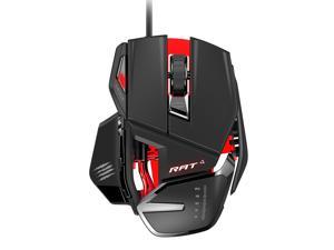 Mad Catz RAT4 Wired Optical USB LED RGB Mouse with 9 Programmable Buttons, Adjustable - Black