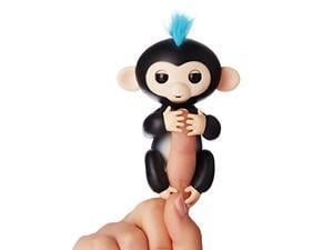 Fingerlings - Interactive Baby Monkey - Finn (Black with Blue Hair) By WowWee