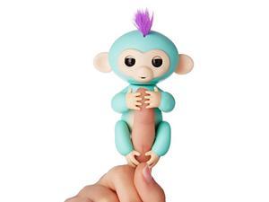 Fingerlings - Interactive Baby Monkey - Zoe (Turquoise with Purple Hair) By WowWee
