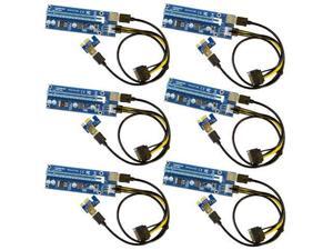 6-Pack Mining Dedicated Riser USB 3.0 PCI-e Express 1X to 16X Riser Card Extender Adapter Monero BTC ETH with USB 3.0 Data Cable 60CM + 15Pin SATA to 6Pin Power Cable w/ Adhesive Pad VER006C 6-Pack Mining Dedicated Riser USB 3.0 PCI-e Express 1X to 16X Riser Card Extender Adapter Monero BTC ETH with USB 3.0 Data Cable 60CM + 15Pin SATA to 6Pin Power Cable w/ Adhesive Pad VER006C