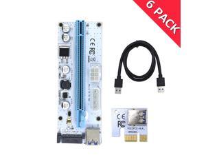 6-Pack Corn Electronics Updated Ver008S Mining Dedicated Riser Card PCI-E Express Cable 1x to 16x Ethereum ETH Mining 60cm USB 3.0 Cable 4 Solid Capacitors LED Indicator and Fuse Included 6-Pack Corn Electronics Updated Ver008S Mining Dedicated Riser Card PCI-E Express Cable 1x to 16x Ethereum ETH Mining 60cm USB 3.0 Cable 4 Solid Capacitors LED Indicator and Fuse Included