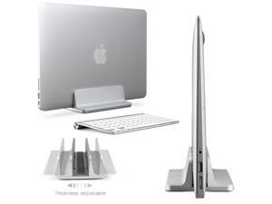 Corn Aluminum Vertical Laptop Stand Thickness Adjustable Desktop NoteBooks Holder Erected Space-saving Stand for MacBook Pro / Air