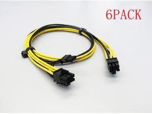 6-Pack CORN 24 inch 16AWG 6 Pin Male to 8 Pin (6+2) Male PCIE Power Cable for GPU Video Card ETH Ethereum mining 6-Pack CORN 24 inch 16AWG 6 Pin Male to 8 Pin (6+2) Male PCIE Power Cable for GPU Video Card ETH Ethereum mining