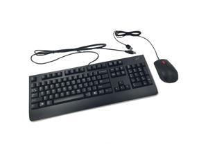 Latin America Lenovo Essential Wired Keyboard and Mouse Combo USB Cable Spanish Notebook 1000 dpi Desktop Computer Windows, Linux - USB Cable Optical Compatible with Tablet 